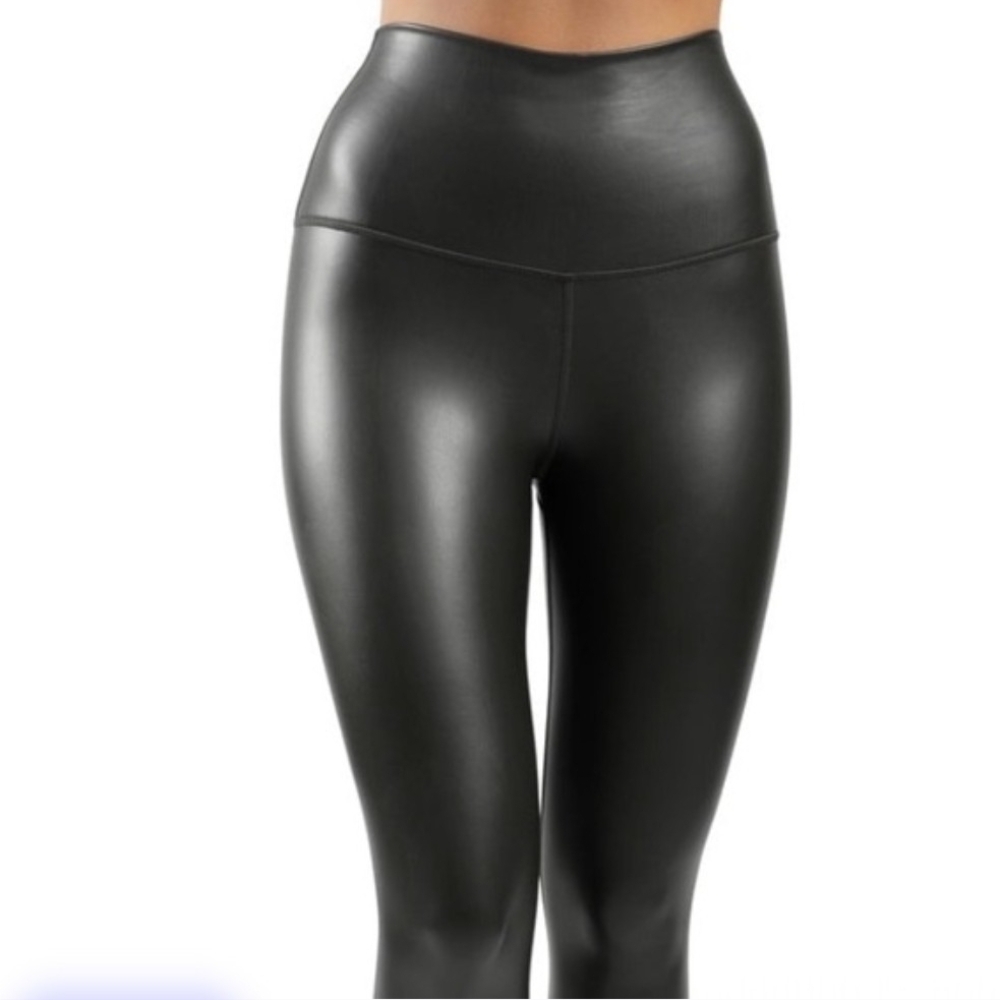 90 Degree By Reflex Shiny Leatherette Leggings Size Large